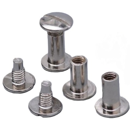 Metal bookbinding screws